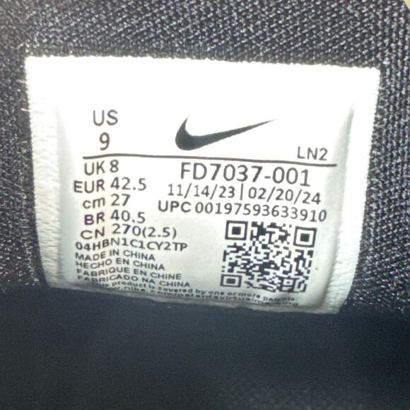 Nike Alpha Menace 4 Pro Black Smoke Grey Football Cleats Mens Sz 9 (FD7037-001) - Picture 10 of 10